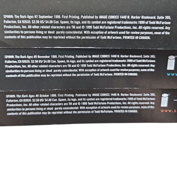 Spawn The Dark Ages Comic Book Set Of 3 1999 - Picture 8 of 8